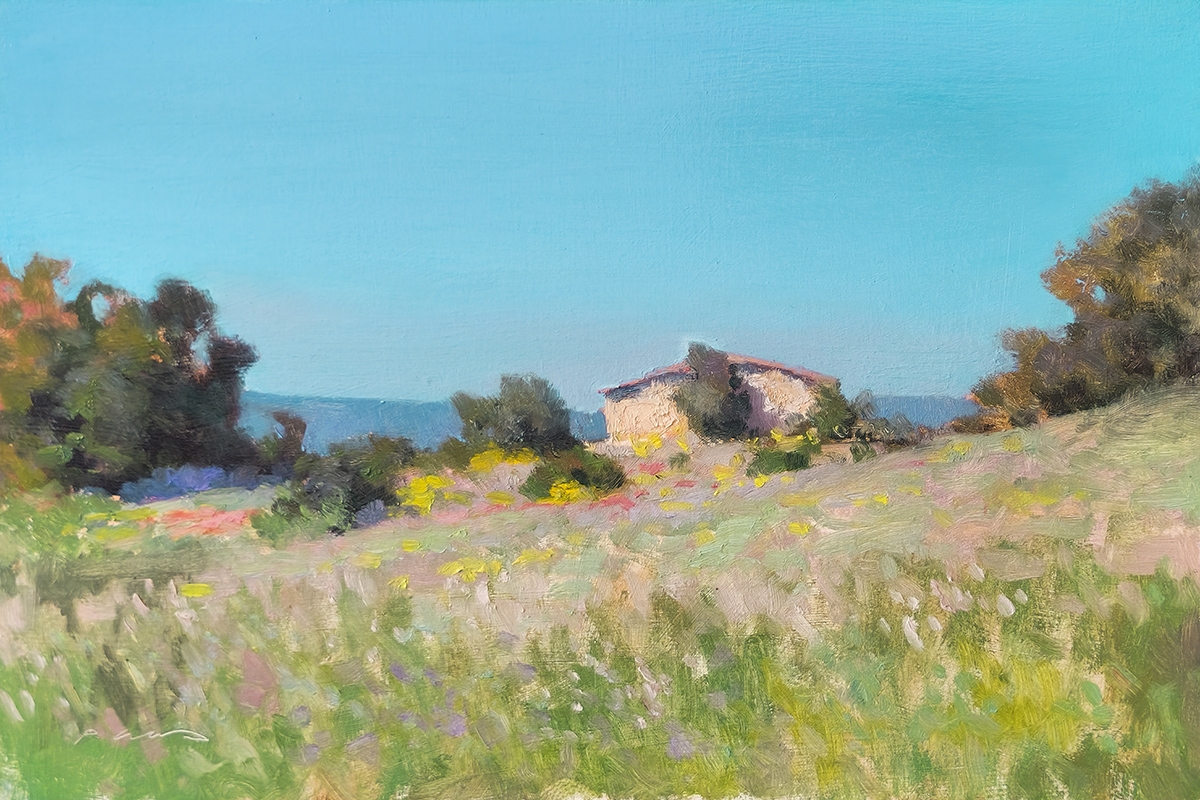 Peinture : Cabanon Provençal Champs de Rame