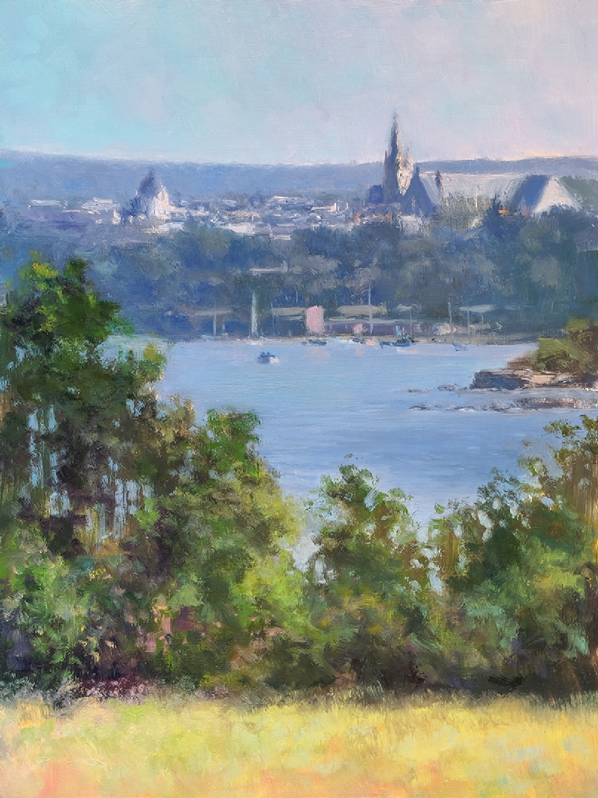 Peinture : Cathédrale Saint-Pierre à Vannes Vue de Séné