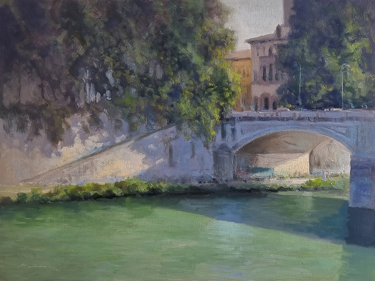 Peinture : Le Tibre à Rome 