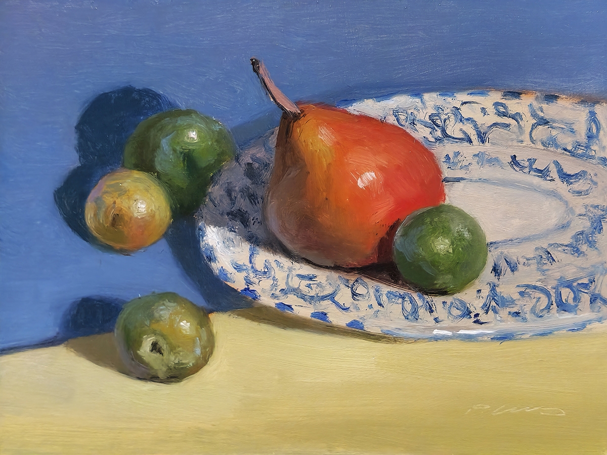 Peinture : Poire et Prunes 