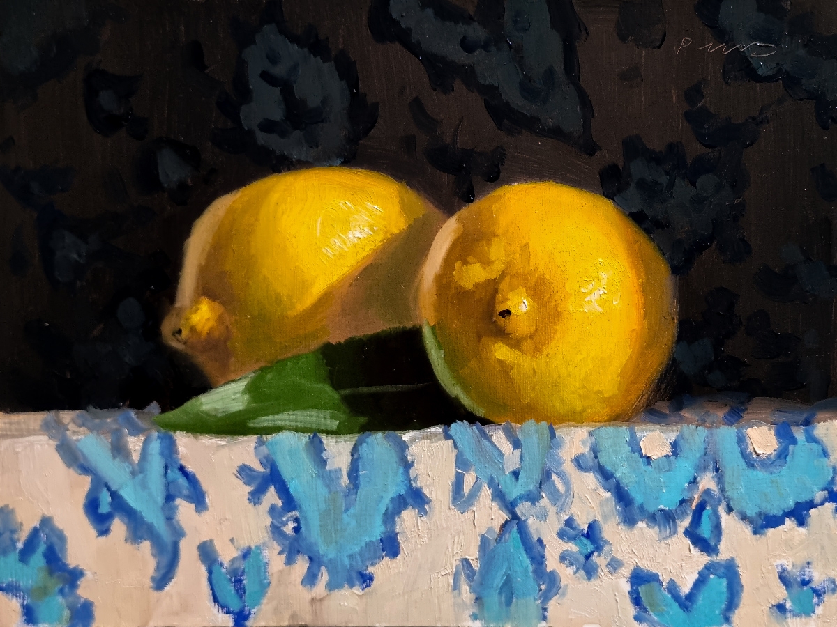 Peinture : Deux Citrons 