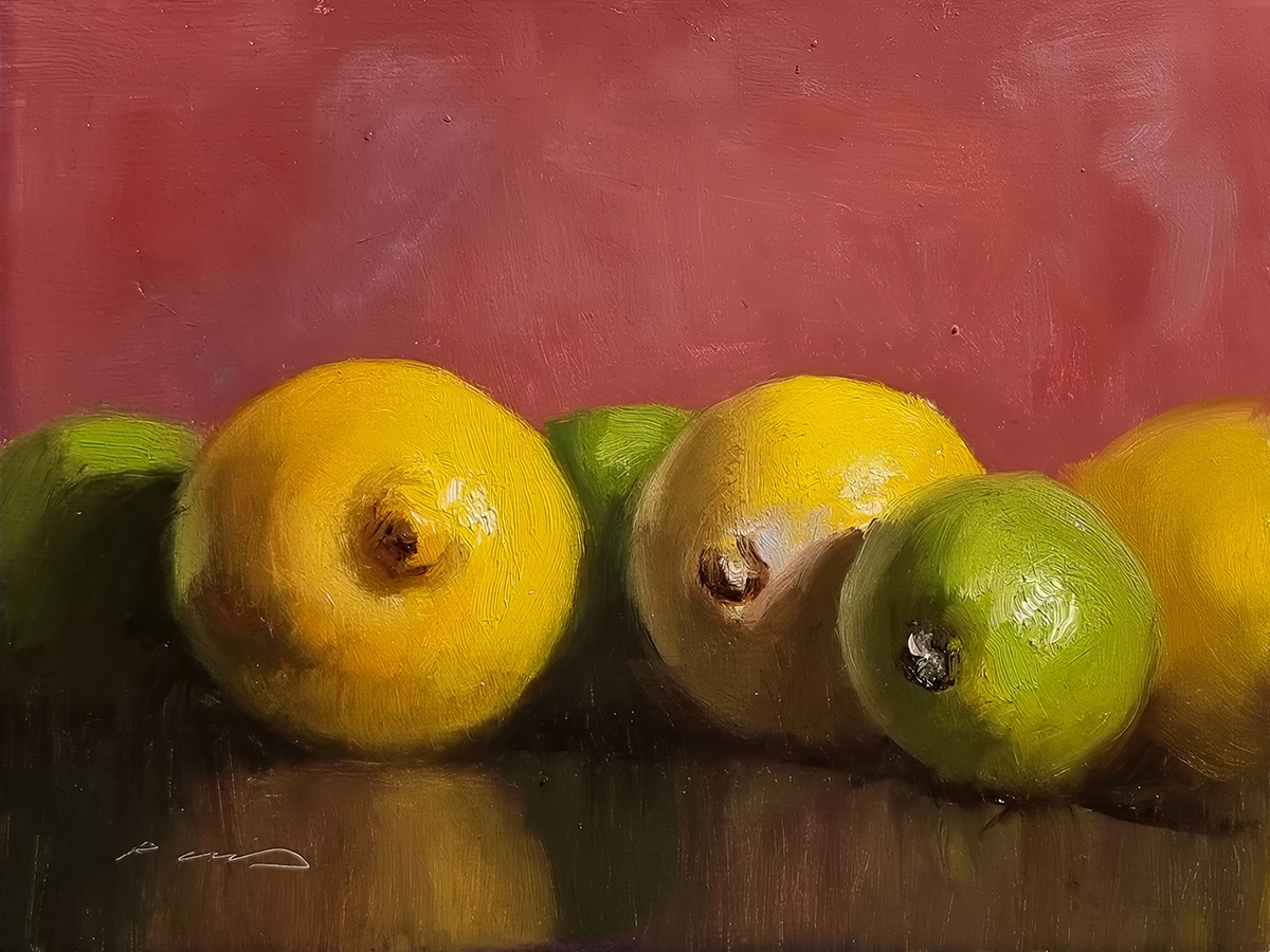 Peinture : Citrons 