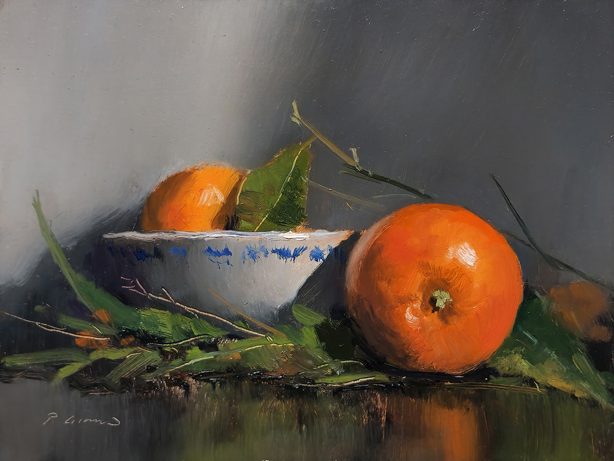 Peinture : Clémentines et Bol 