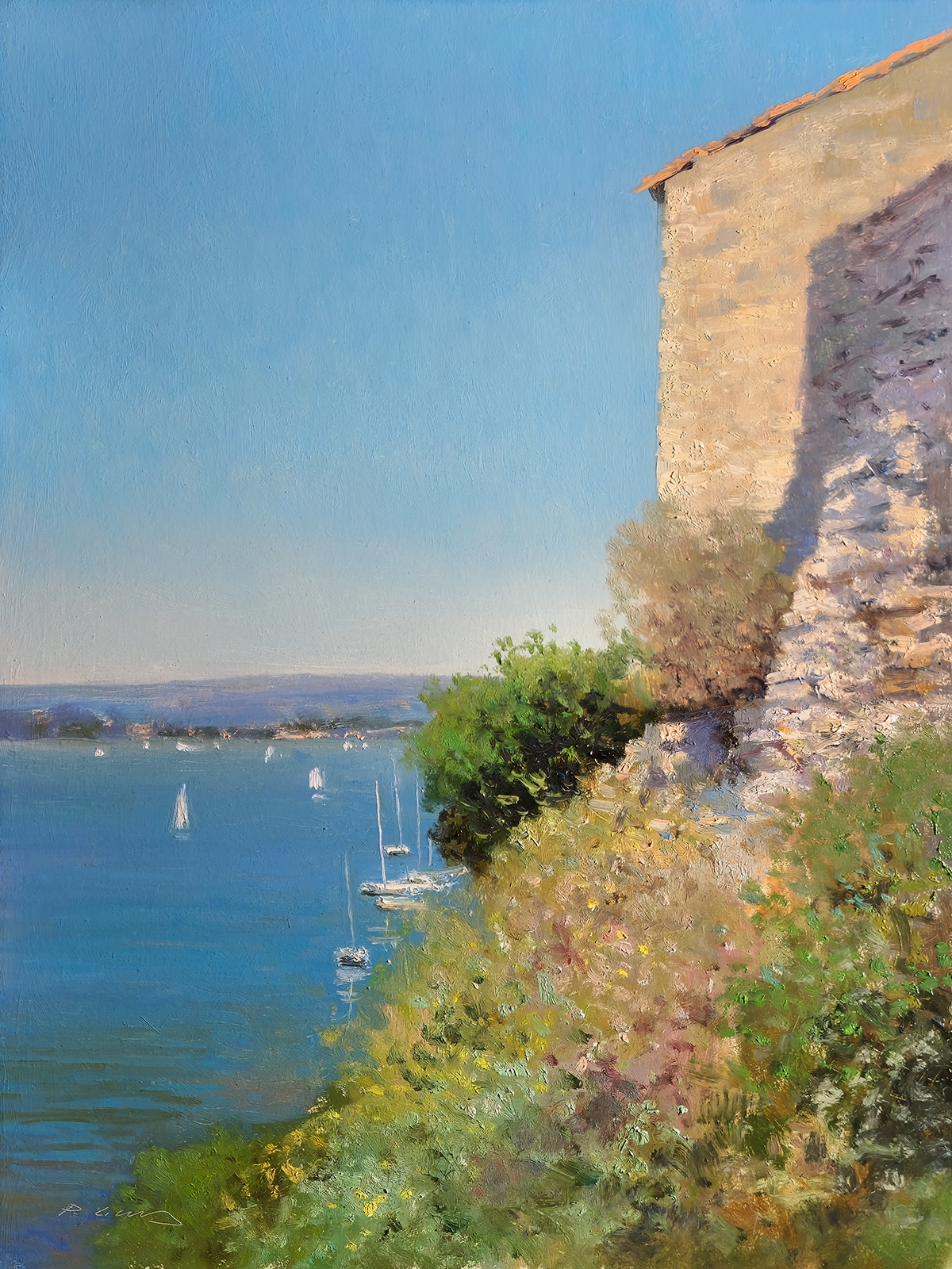 Peinture : Etang de Bages 