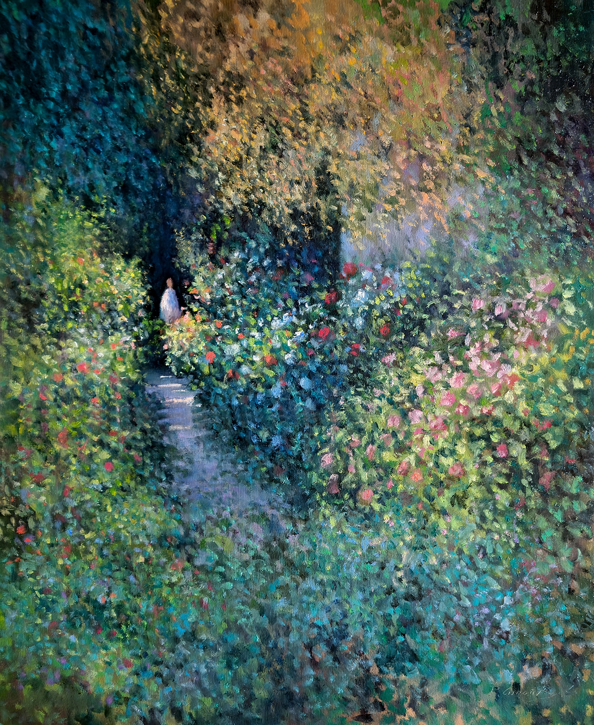 Peinture : Dans la Rosreraie 