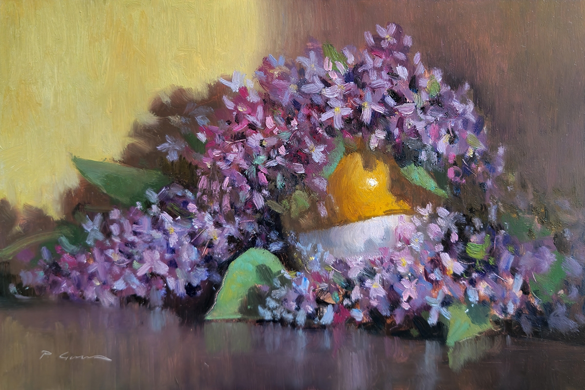Peinture : Bouquet de Lilas 